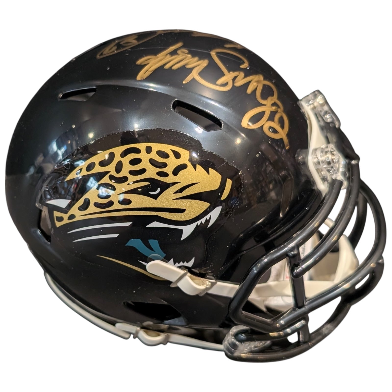 Keenan McCardell and Jimmy Smith Autographed Jacksonville Jaguars Mini Helmet