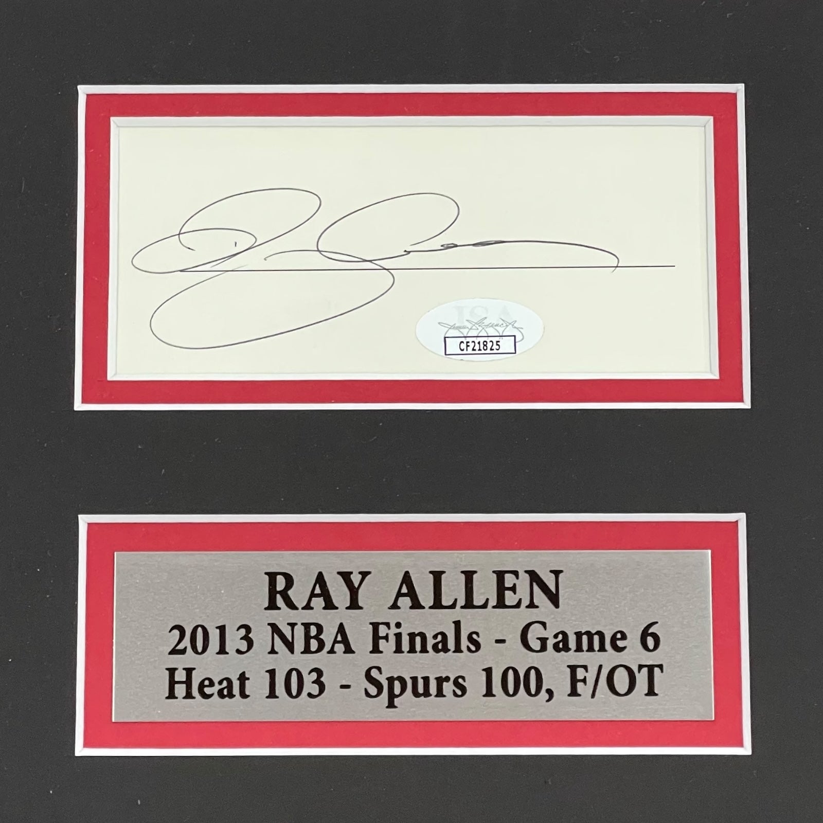 Ray Allen Autographed Miami Heat (Game-Tying Shot) Deluxe Framed