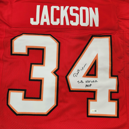 Dexter Jackson Autographed Tampa Bay (Red #34) Custom Jersey w/ SB XXXVII MVP - JSA