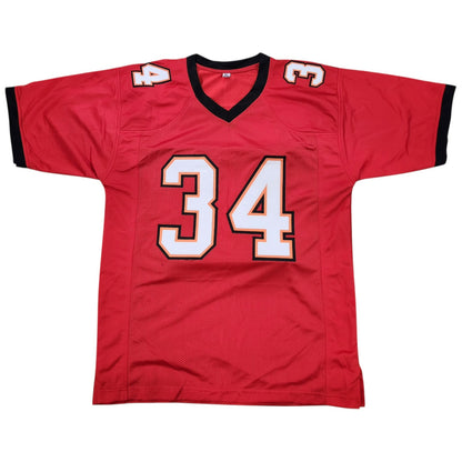 Dexter Jackson Autographed Tampa Bay (Red #34) Custom Jersey w/ SB XXXVII MVP - JSA