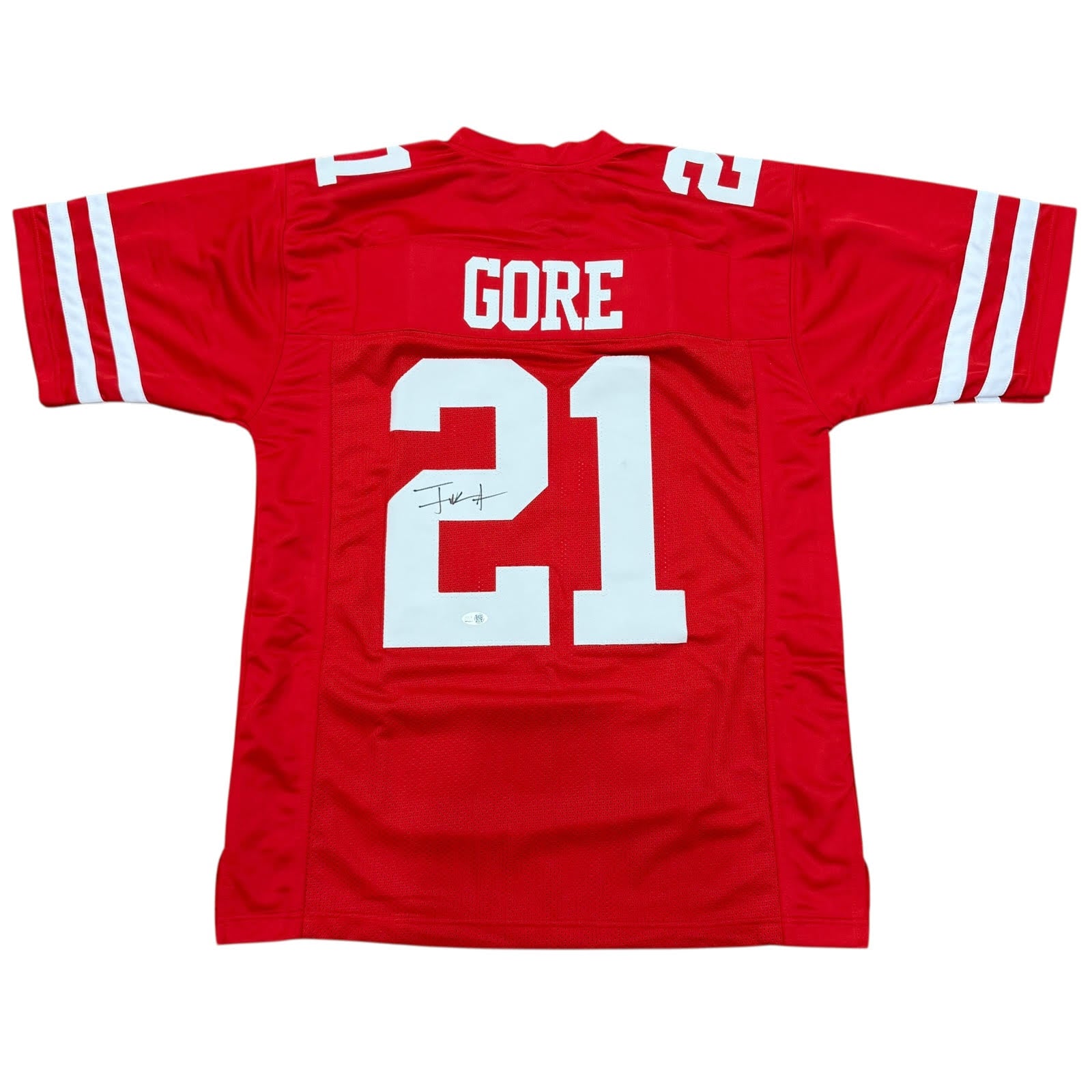 Frank Gore Autographed San Francisco (Red #21) Custom Jersey - JSA