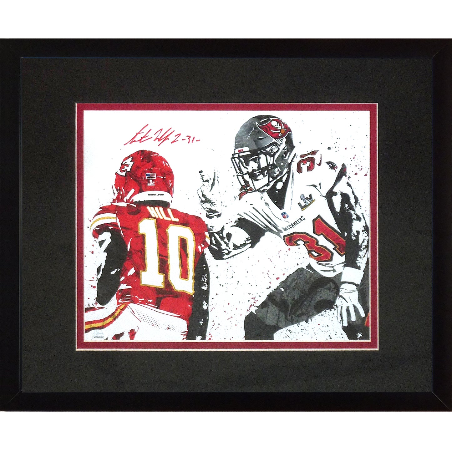 Antoine Winfield Jr. Autographed Tampa Bay Buccaneers (Super Bowl Splash Art) Deluxe Framed 11x14 Poster - Beckett