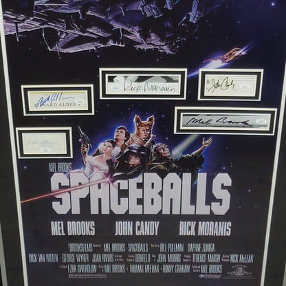 Spaceballs Full-Size Movie Poster Deluxe Framed with Brooks, Candy, Moranis, Pullman and Zuniga Autographs - JSA