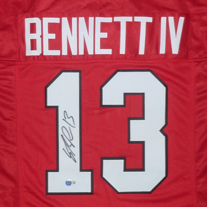 Stetson Bennett Autographed Georgia Bulldogs (Red #13) Custom Jersey - Beckett