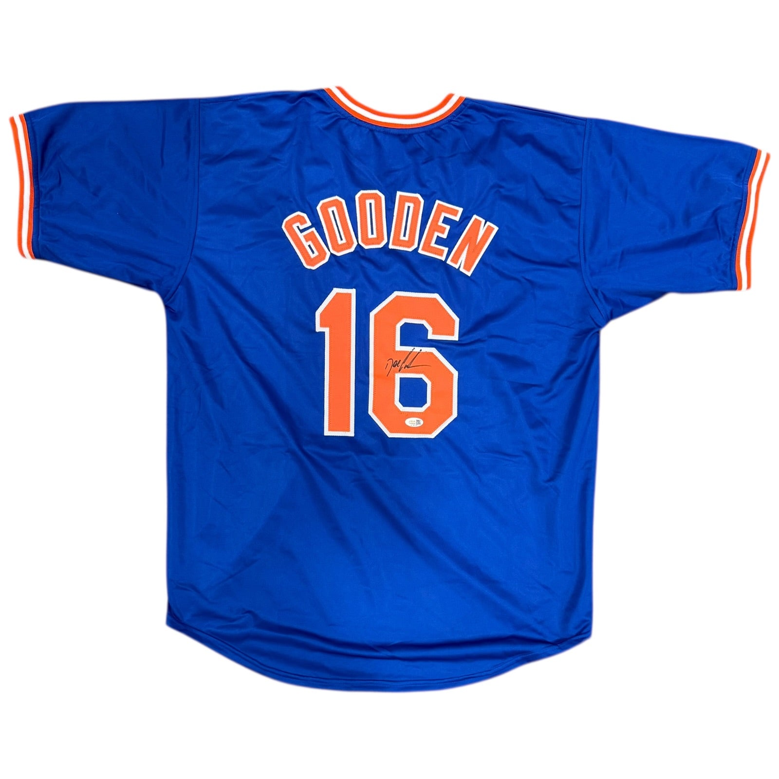 Dwight Gooden Autographed New York (Blue #16) Custom Baseball Jersey - JSA