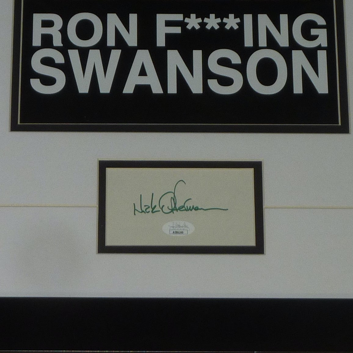 Nick Offerman Autographed Parks and Recreation Ron Swanson Deluxe Framed Piece - JSA
