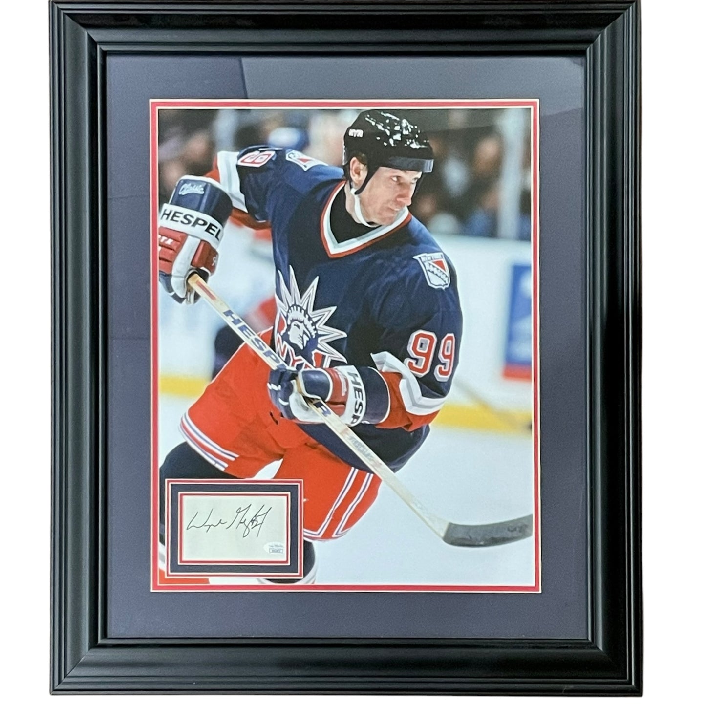 Wayne Gretzky Autographed New York Rangers Deluxe Framed 16x20 Photo Piece - JSA