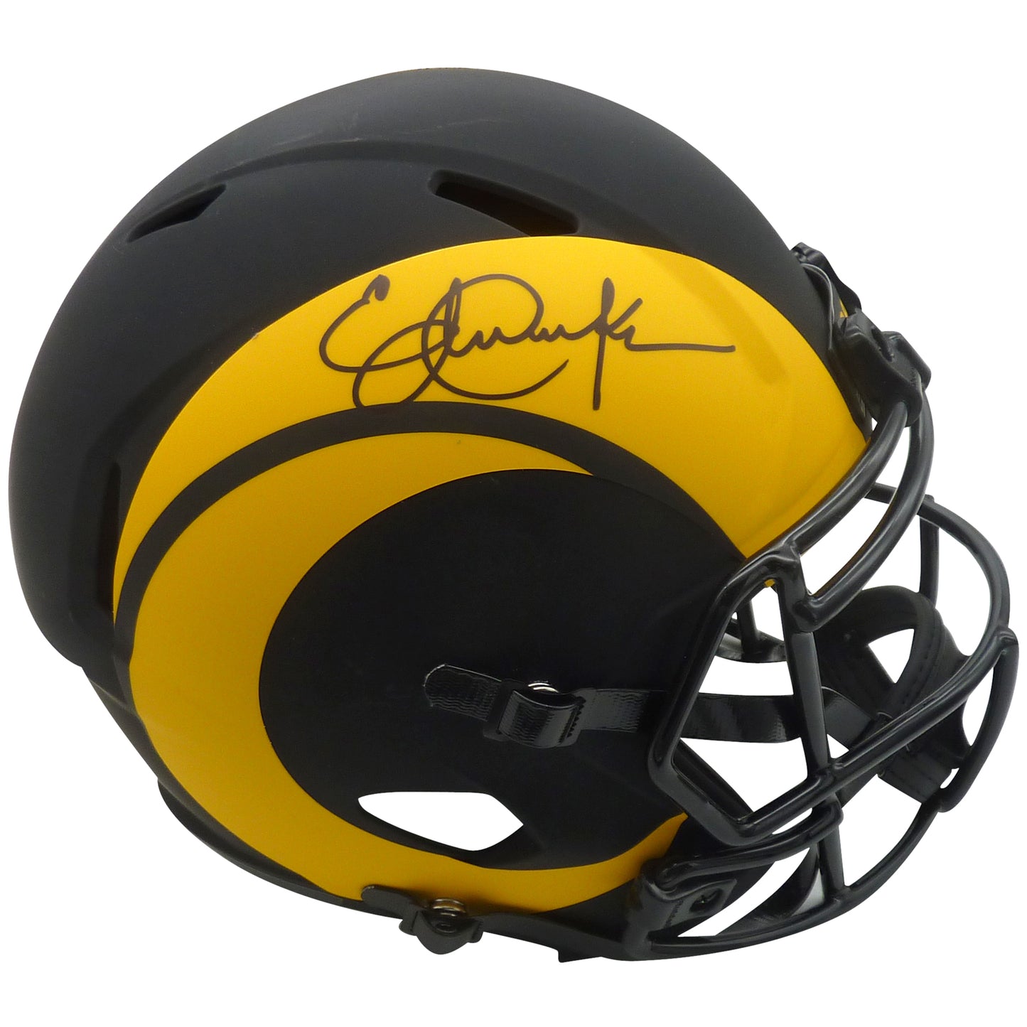 Eric Dickerson Autographed Los Angeles Rams (ECLIPSE Alternate) Deluxe Full-Size Replica Helmet - BAS