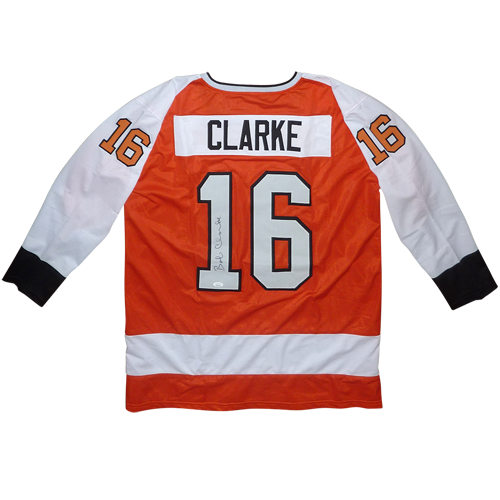 Bobby Clarke Autographed Philadelphia (Orange #16) Custom Hockey Jersey - JSA