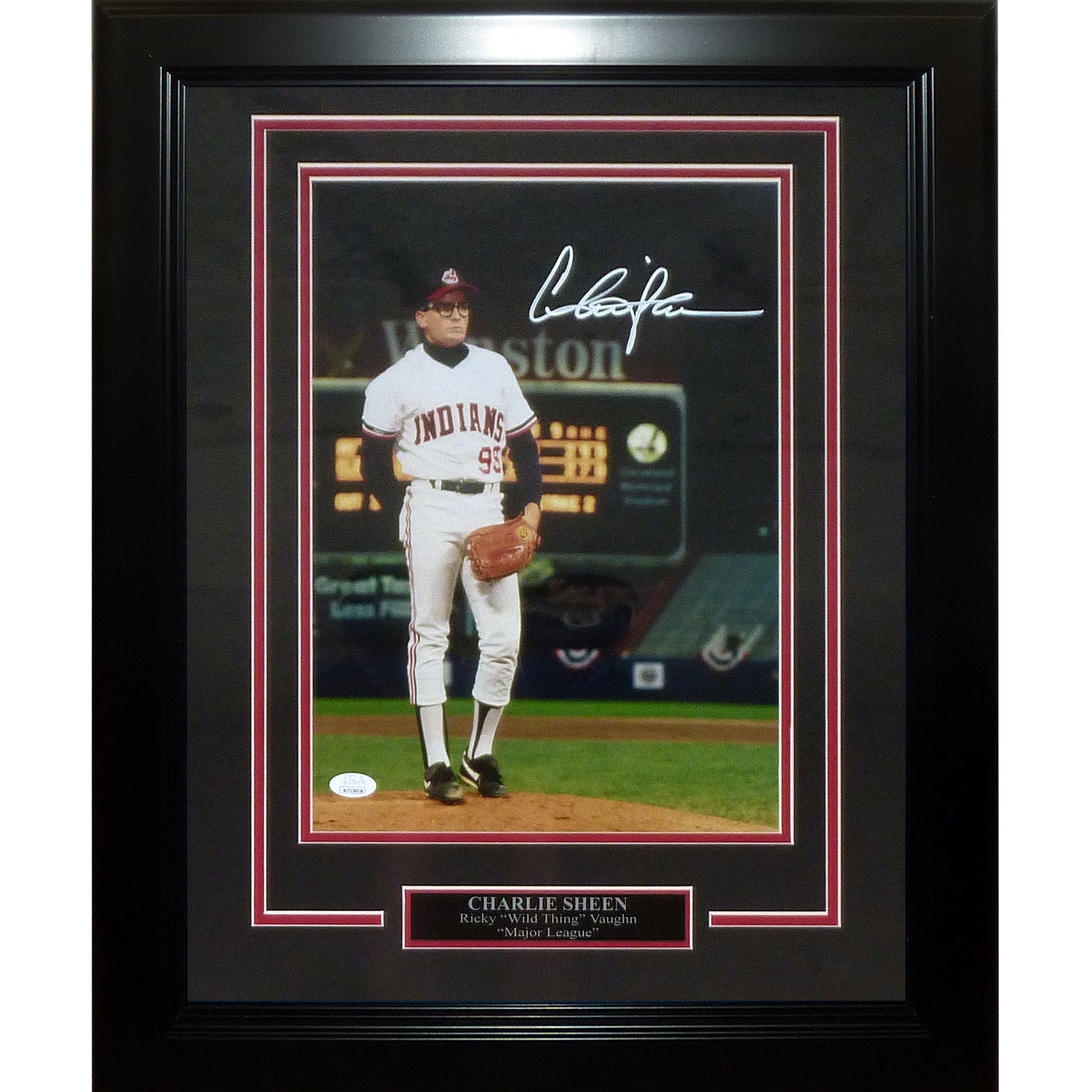 Charlie Sheen Autographed Major League (Wild Thing) Movie Deluxe Framed 11x14 Photo