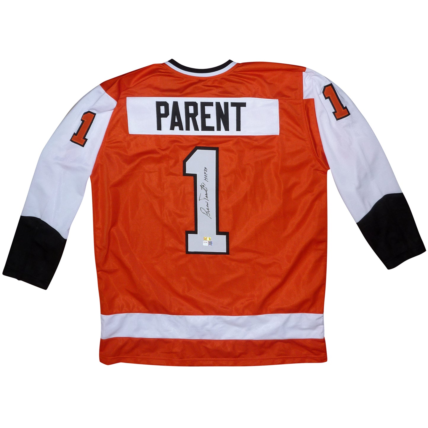 Bernie Parent Autographed Philadelphia (Orange #1) Custom Hockey Jersey - TriStar