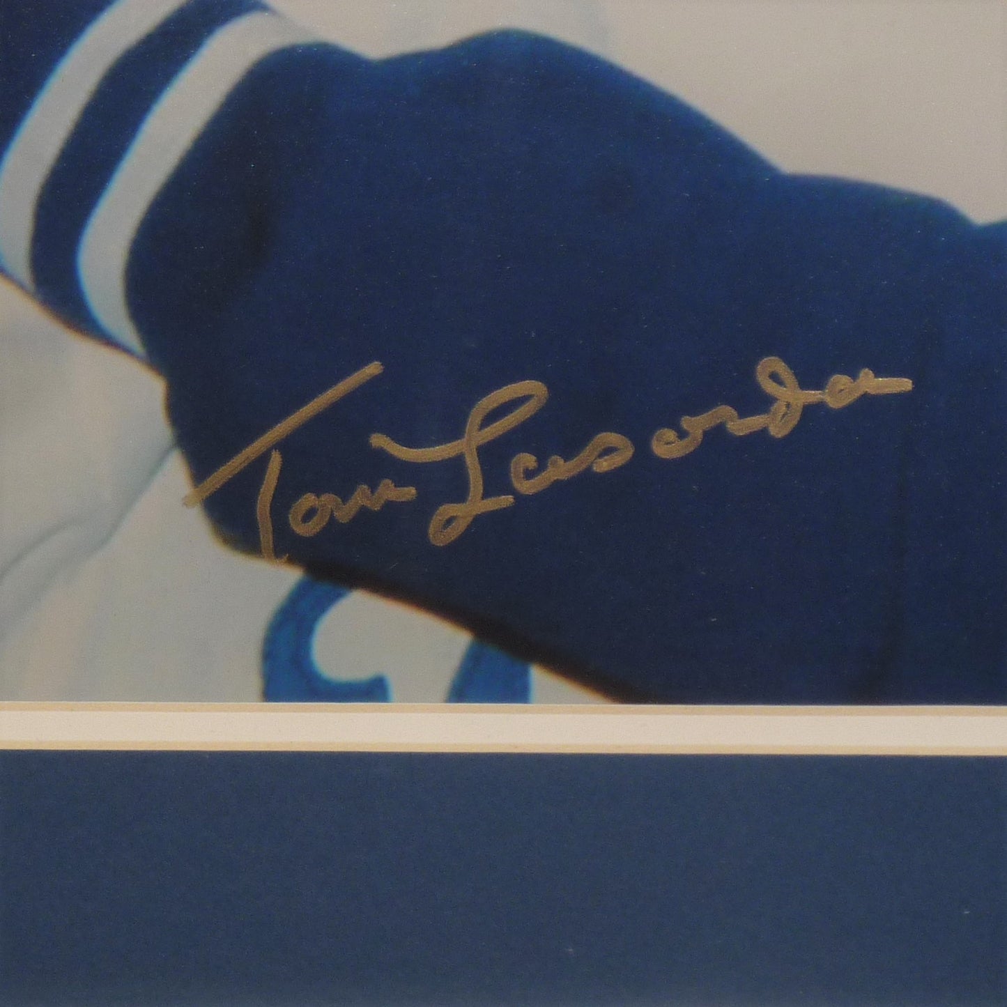 Tommy Lasorda Autographed Los Angeles Dodgers (With Frank Sinatra) Deluxe Framed 16x20 Photo - PSADNA
