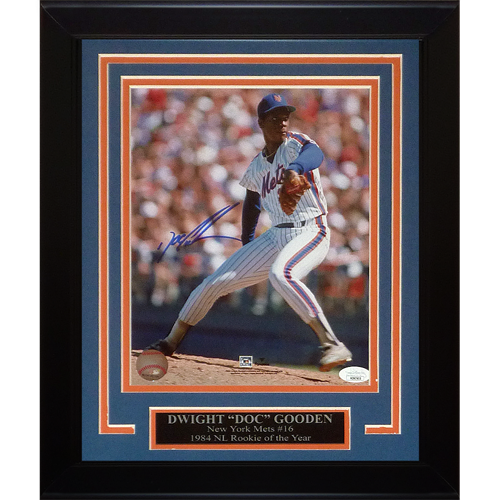 Dwight Gooden Autographed New York Mets Deluxe Framed 8x10 Photo - JSA