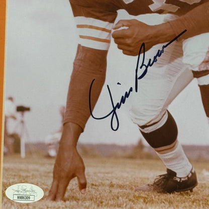 Jim Brown Autographed Cleveland Browns Deluxe Framed 8x10 Photo - JSA