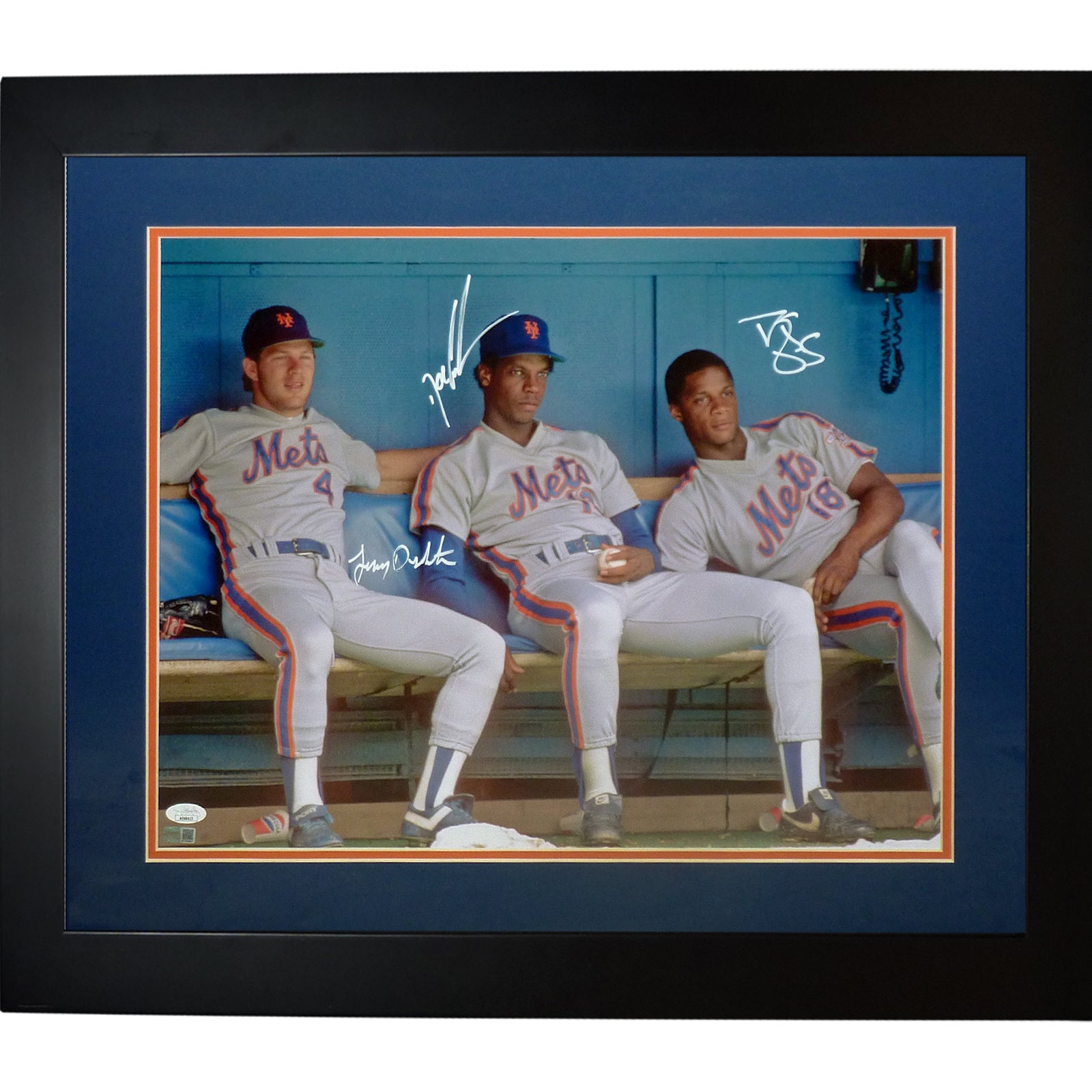 Lenny Dykstra, Dwight Gooden And Darryl Strawberry Autographed New York Mets Deluxe Framed 16x20 Photo - JSA