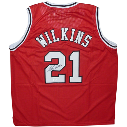 Dominique Wilkins Signed Georgia Bulldogs College (Red #21) Basketball Jersey - JSA