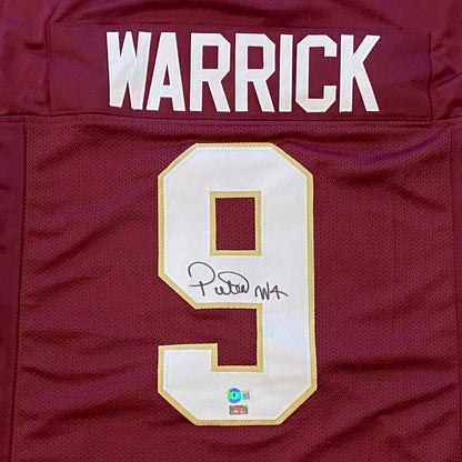 Peter Warrick Autographed Florida State FSU Seminoles (Garnet #9) Custom Jersey - JSA