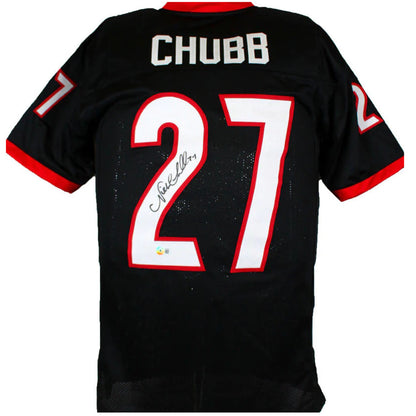 Nick Chubb Autographed Georgia Bulldogs (Black #27) Custom Jersey
