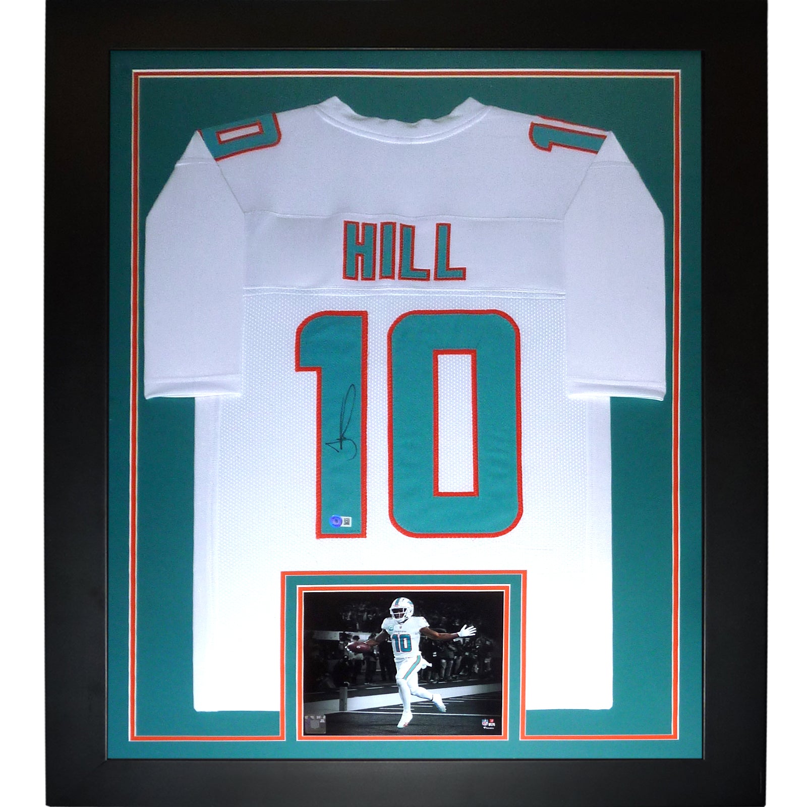 Tyreek Hill Autographed Miami Dolphins (White #10) Framed Jersey - Beckett