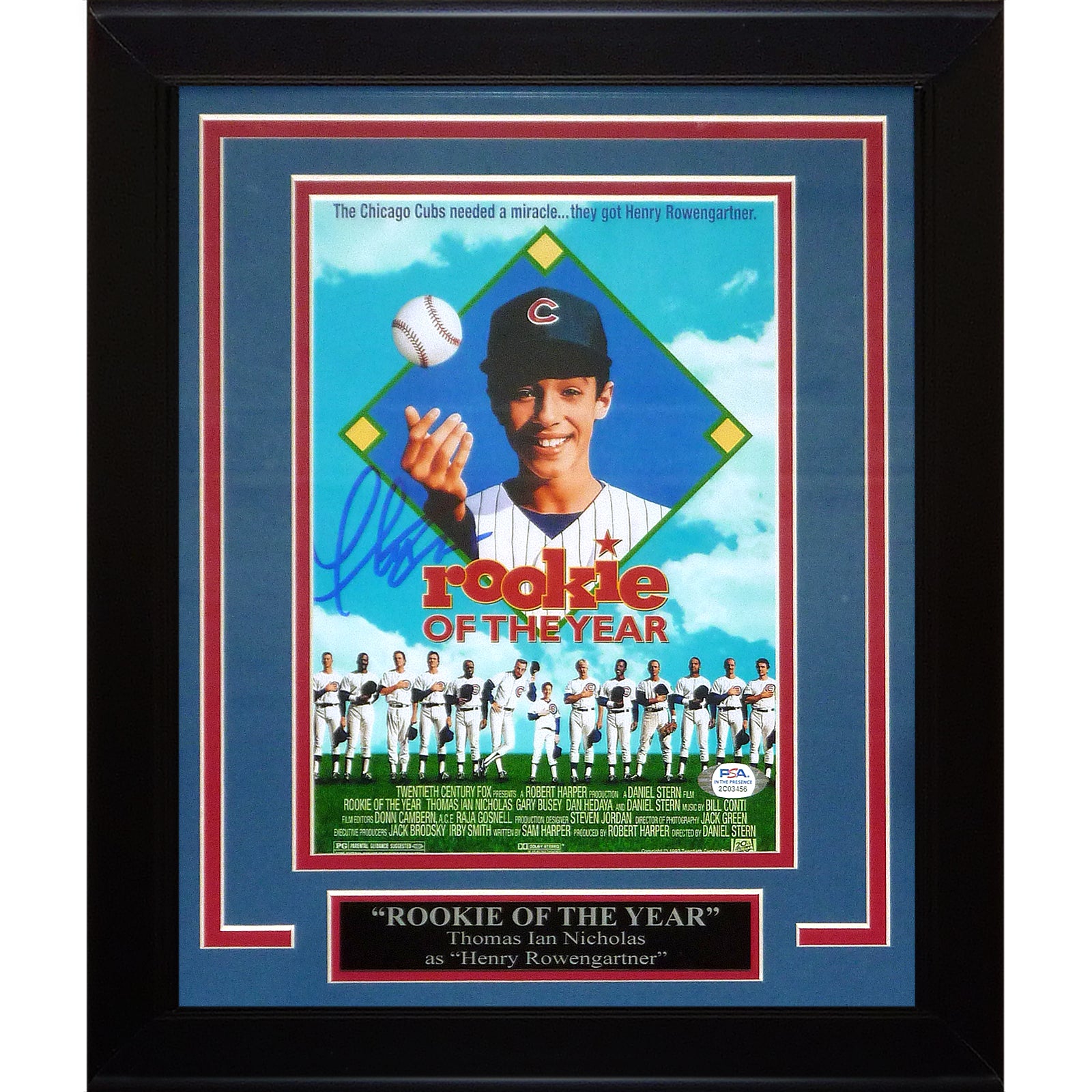 Thomas Ian Nicholas Autographed Rookie of the Year Deluxe Framed 8x10 Movie Poster – Beckett