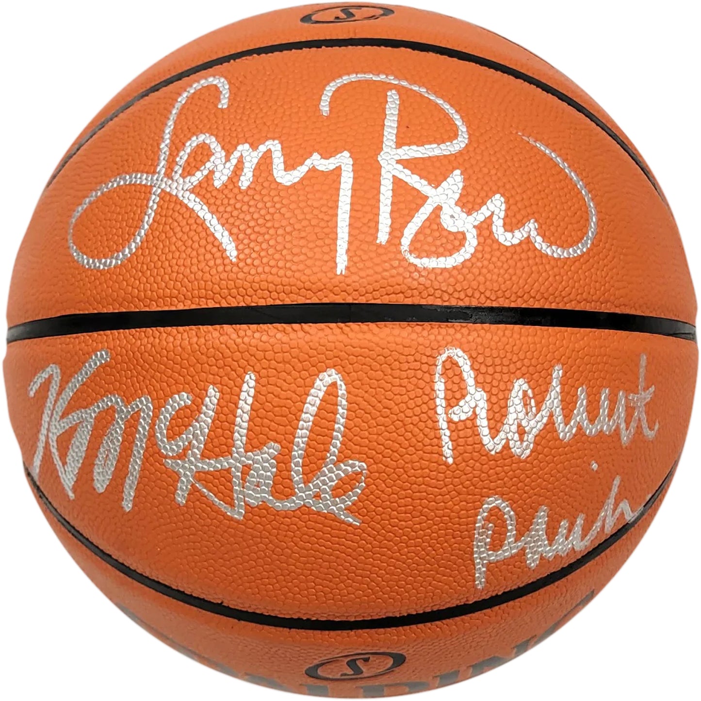 Larry Bird, Kevin McHale And Robert Parish Autographed NBA Replica Basketball - Beckett Witness