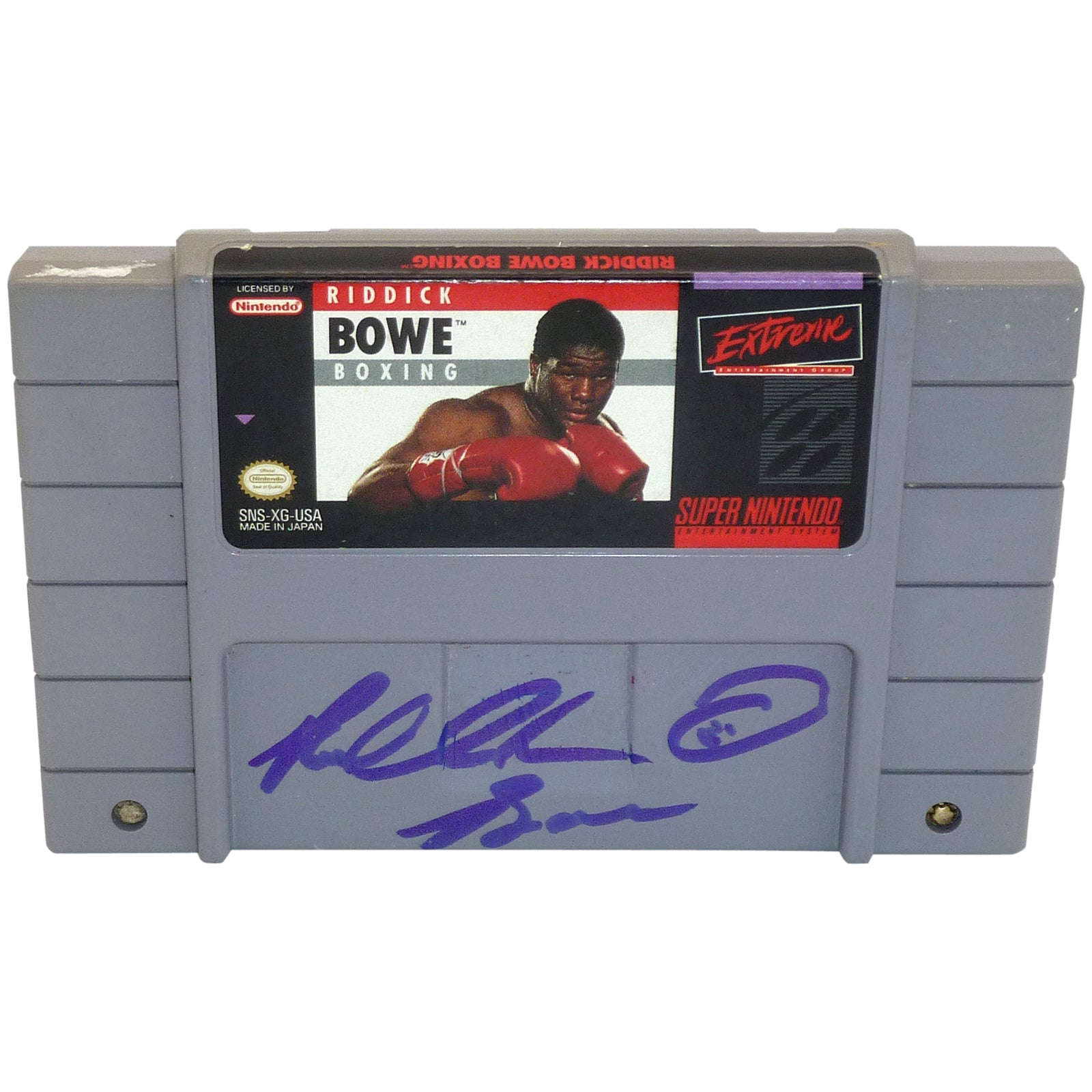 Riddick Bowe Autographed Super NES Nintendo Original Game Cartridge – JSA