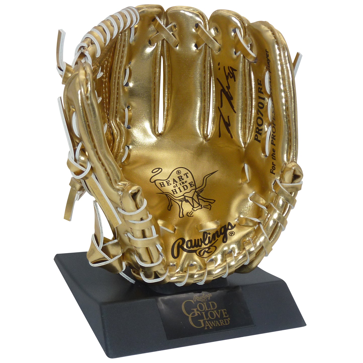Kevin Kiermaier Autographed Gold Glove Statue Trophy - Tampa Bay Rays - JSA