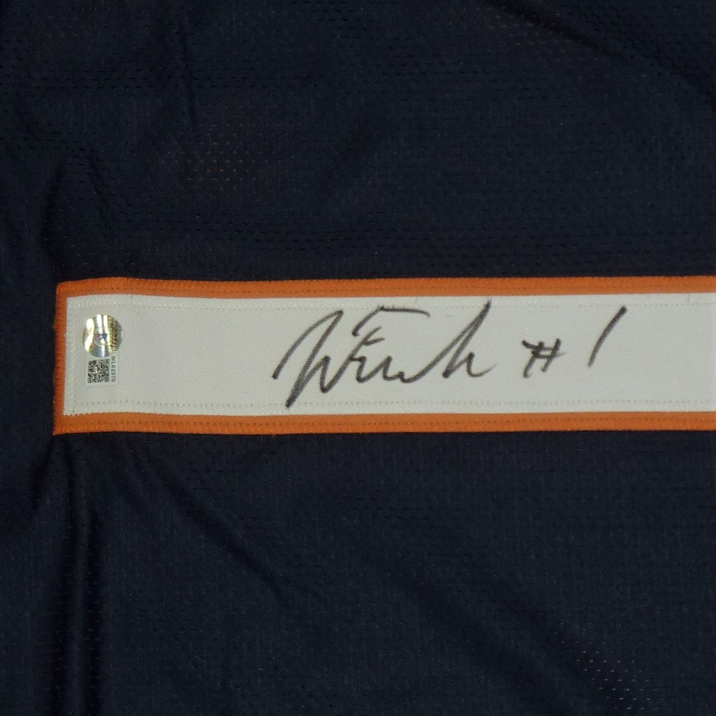 Justin Fields Autographed Chicago (Navy Blue #1) Custom Jersey - Beckett