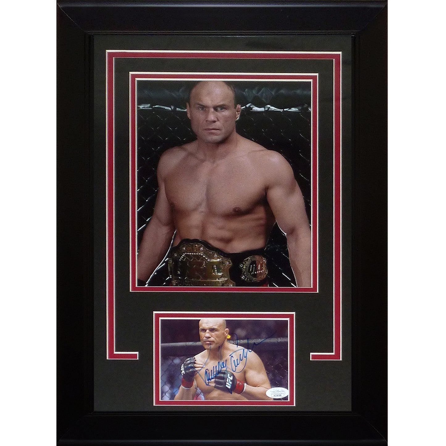 Randy Couture Autographed 4x6 photo Deluxe Framed with UFC MMA 8x10 Photo - JSA