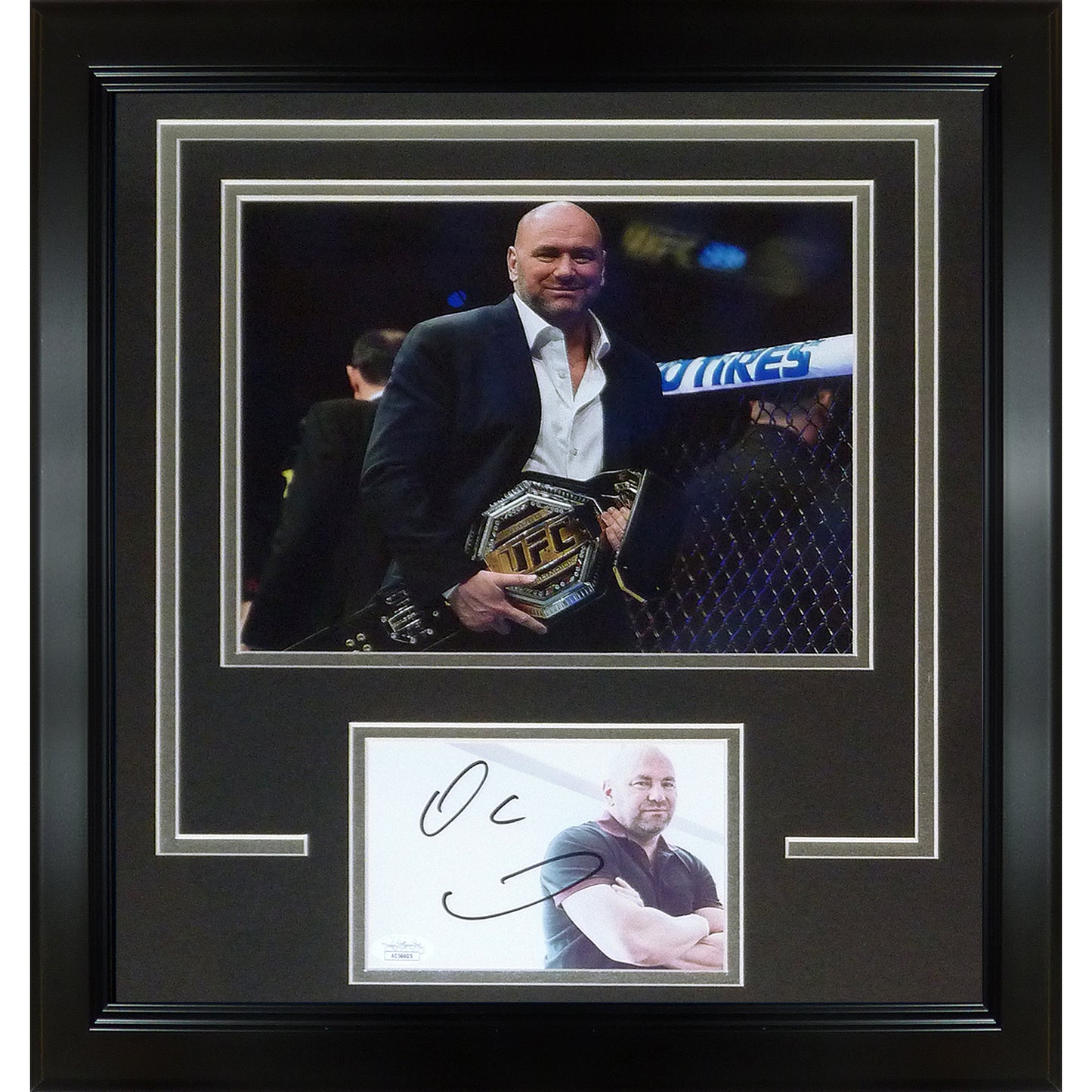 Dana White Autographed 4x6 photo Deluxe Framed with UFC 8x10 Photo - JSA