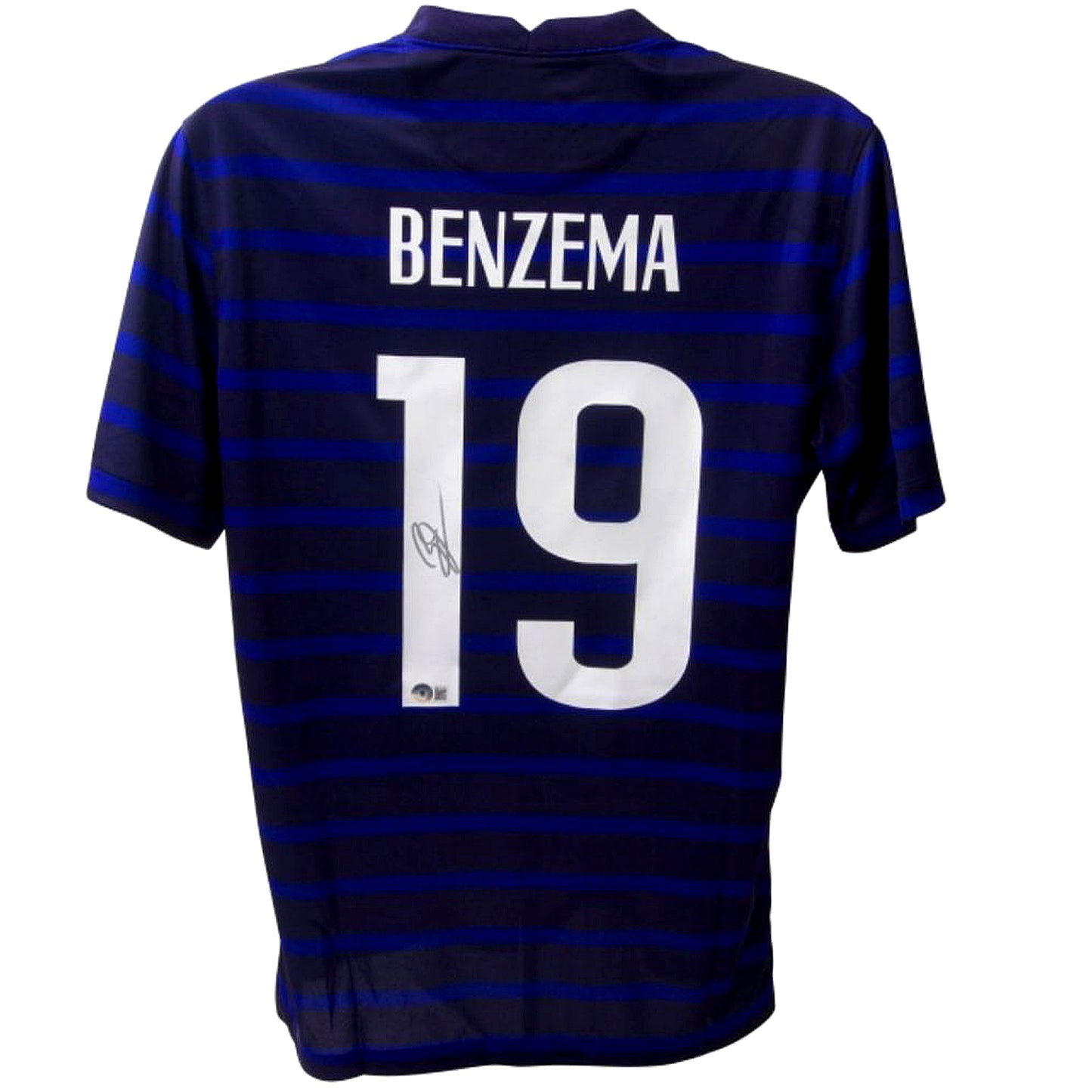 Karim Benzema Autographed France (Blue and Black #19) Soccer Jersey - Beckett