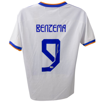 Karim Benzema Autographed Madrid (White #9) Soccer Jersey - BAS