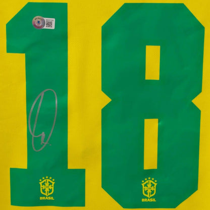 Vinicius Vini Jr Autographed Brazil Soccer Jersey - BAS