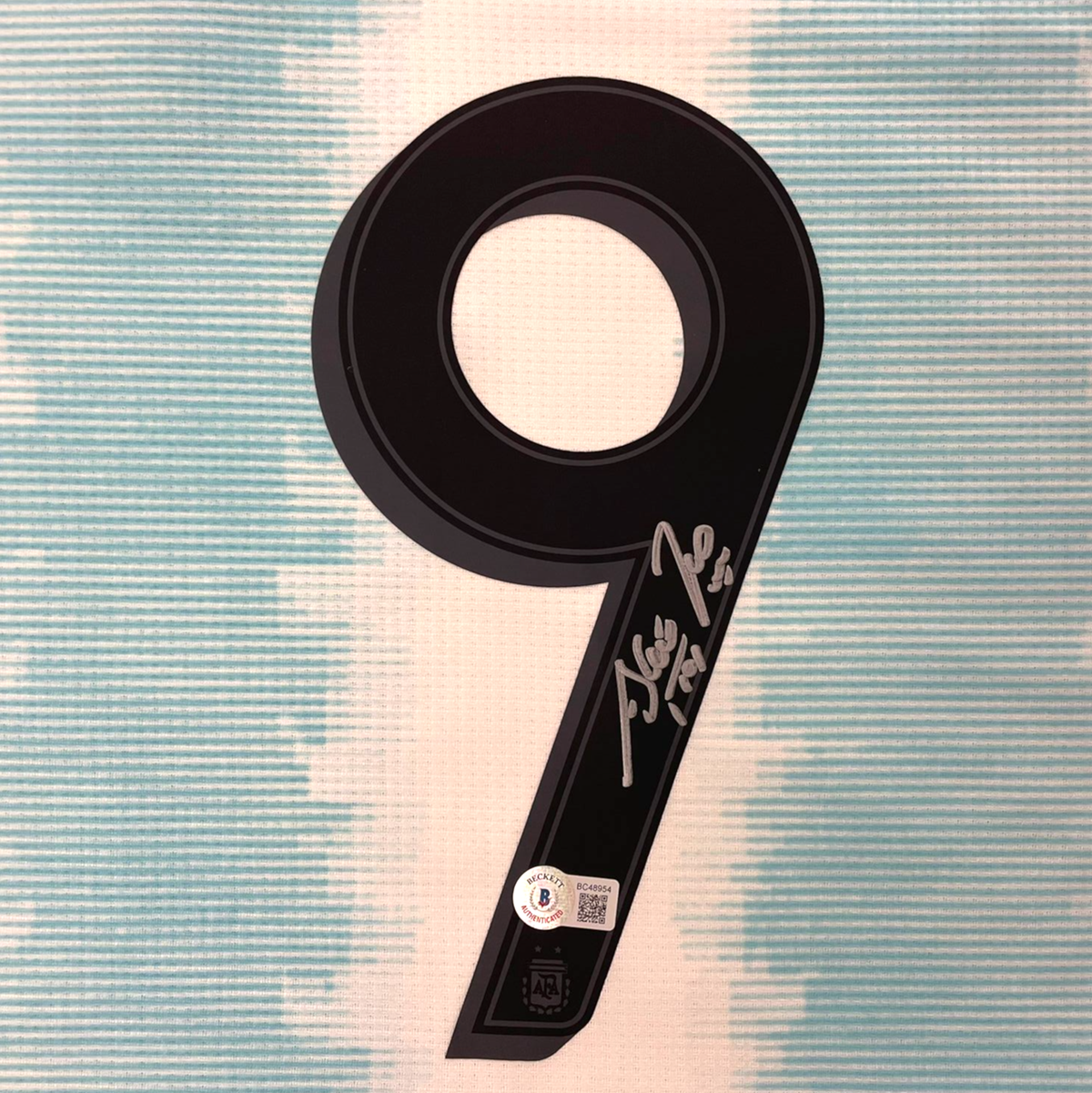 Kun Aguero Autographed Argentina Soccer Jersey - Beckett