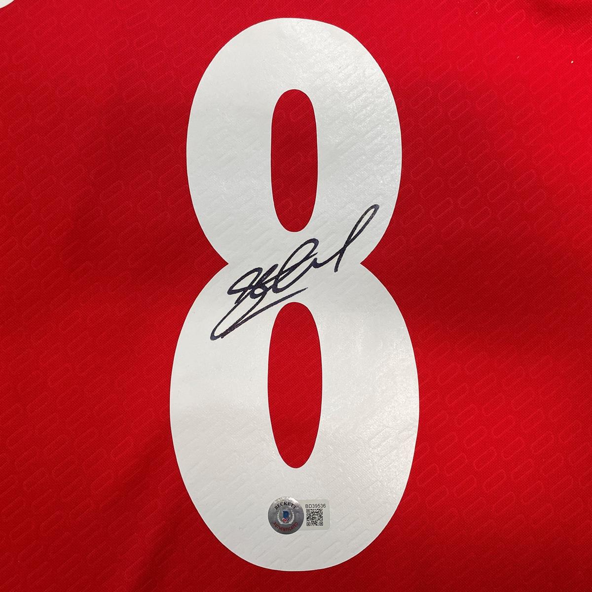 Steven Gerrard Autographed Liverpool (Red #8) Soccer Jersey - BAS