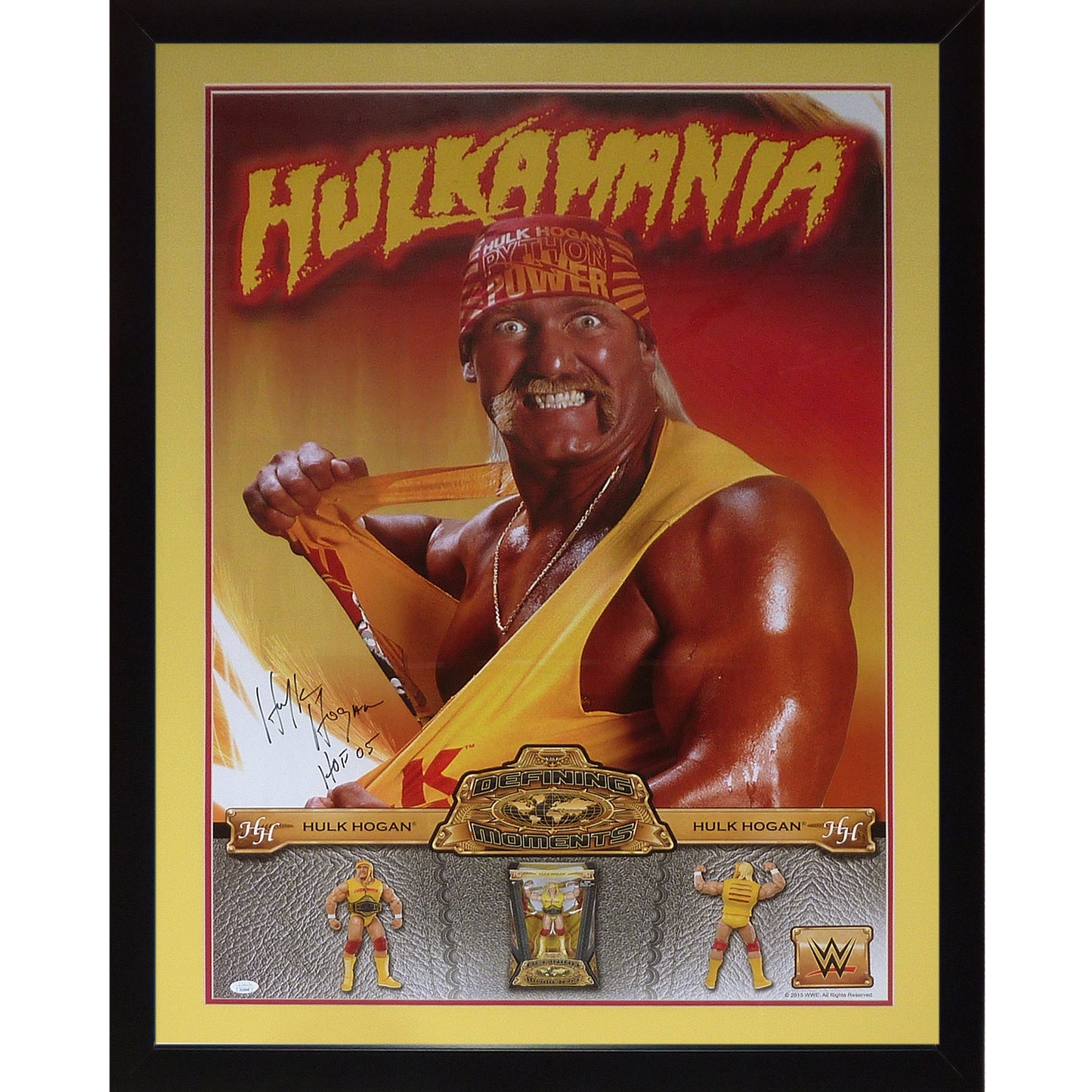 Hulk Hogan Autographed WWE Wrestling Deluxe Framed Defining Moments 24x36 Mattel Poster - JSA