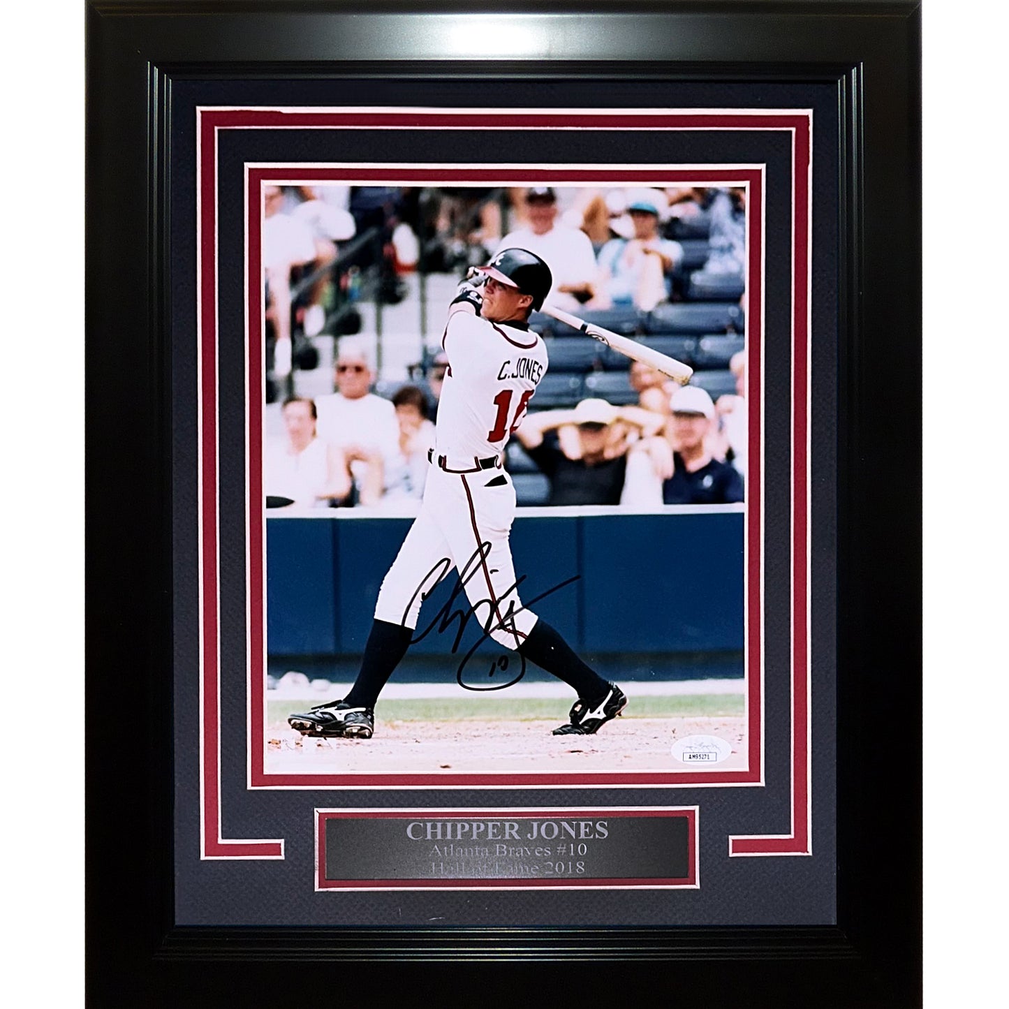 Chipper Jones Autographed Atlanta Braves Deluxe Framed 8x10 Photo