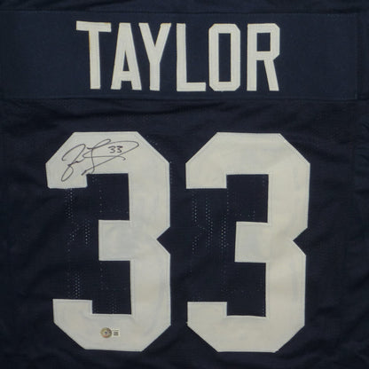 Jason Taylor Autographed Akron Zips (Blue #33) Custom Jersey - JSA