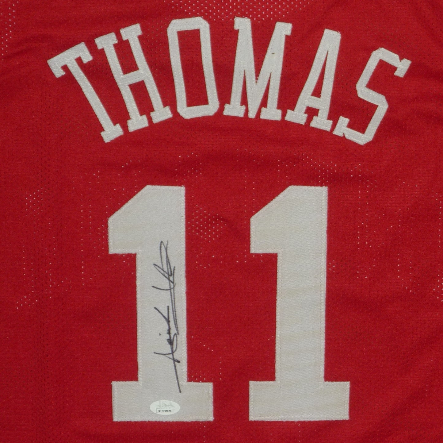 Isiah Thomas Autographed Indiana (Red #11) Custom Jersey - JSA
