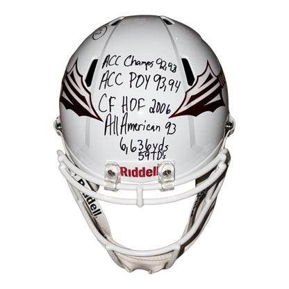 Charlie Ward Autographed Florida State (WHITE Alternate) Full-Size Replica with Stats - JSA