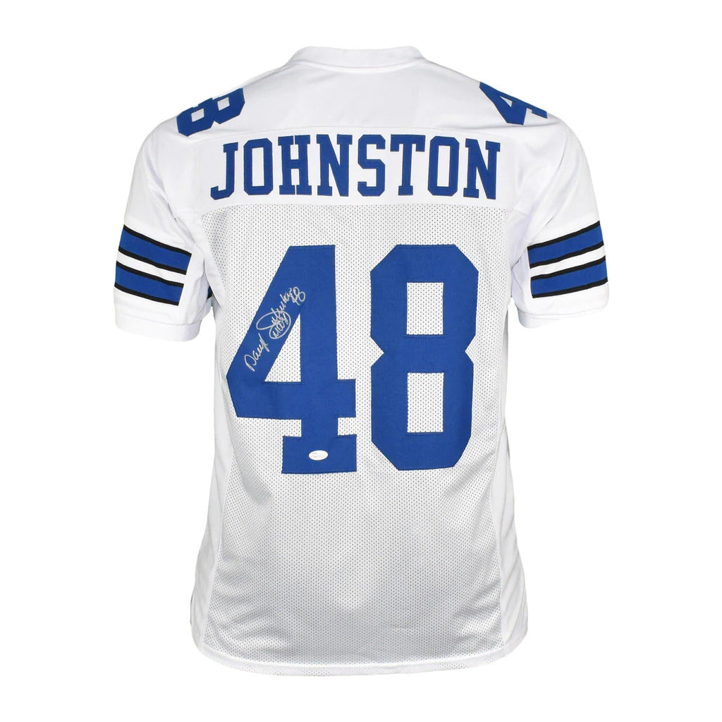 Daryl "Moose" Johnston Autographed Dallas (White #48) Custom Jersey - JSA