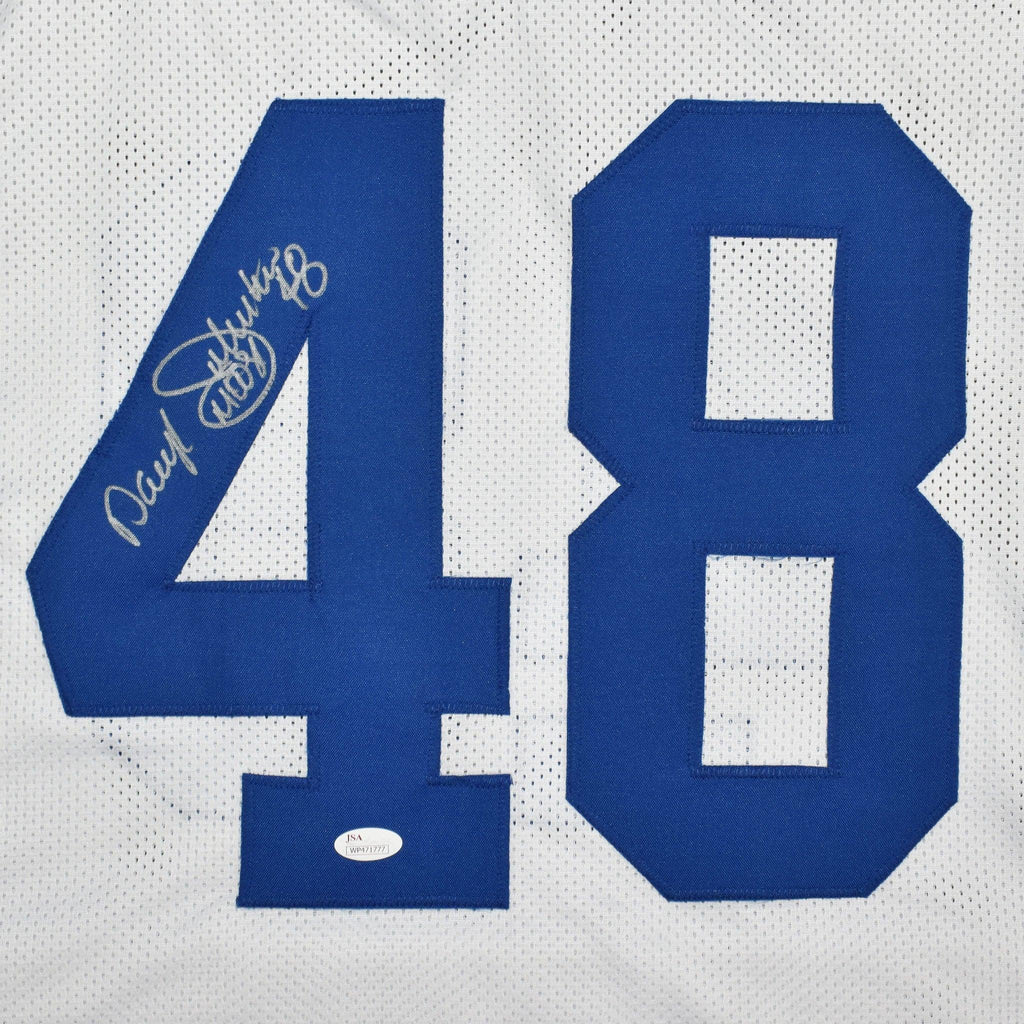 Daryl "Moose" Johnston Autographed Dallas (White #48) Custom Jersey - JSA
