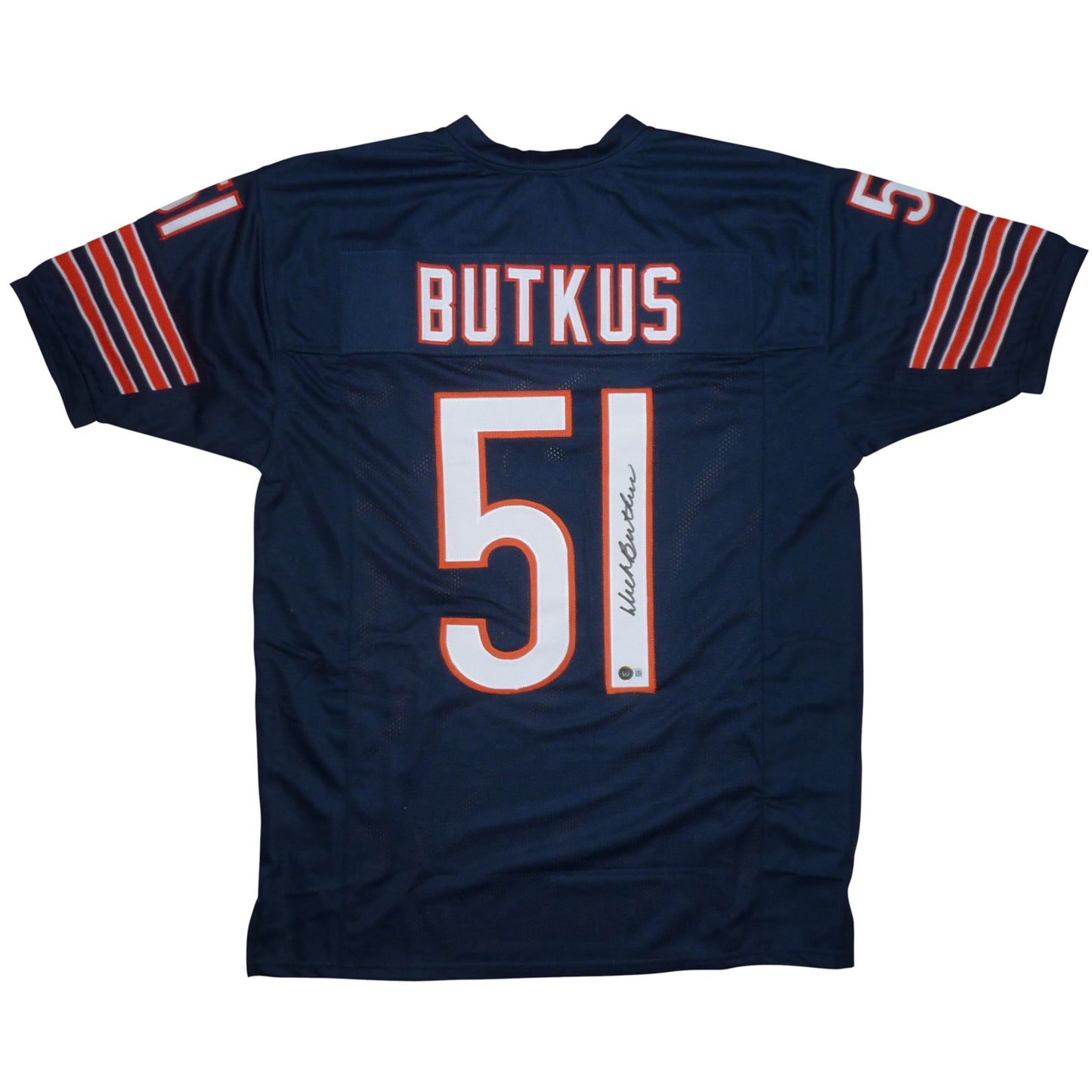 Dick Butkus Autographed Chicago (Navy Blue #51) Custom Jersey - BAS
