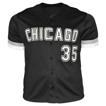 Frank Thomas Autographed Chicago (Black #35) Custom Jersey – JSA