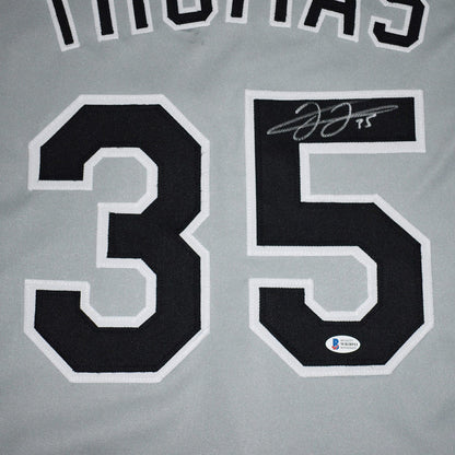 Frank Thomas Autographed Chicago (Grey #35) Custom Jersey - JSA