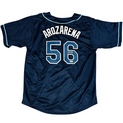 Randy Arozarena Autographed Tampa Bay (Navy Blue #56) Custom Jersey - JSA