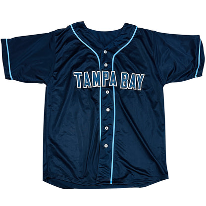 Randy Arozarena Autographed Tampa Bay (Navy Blue #56) Custom Jersey - JSA