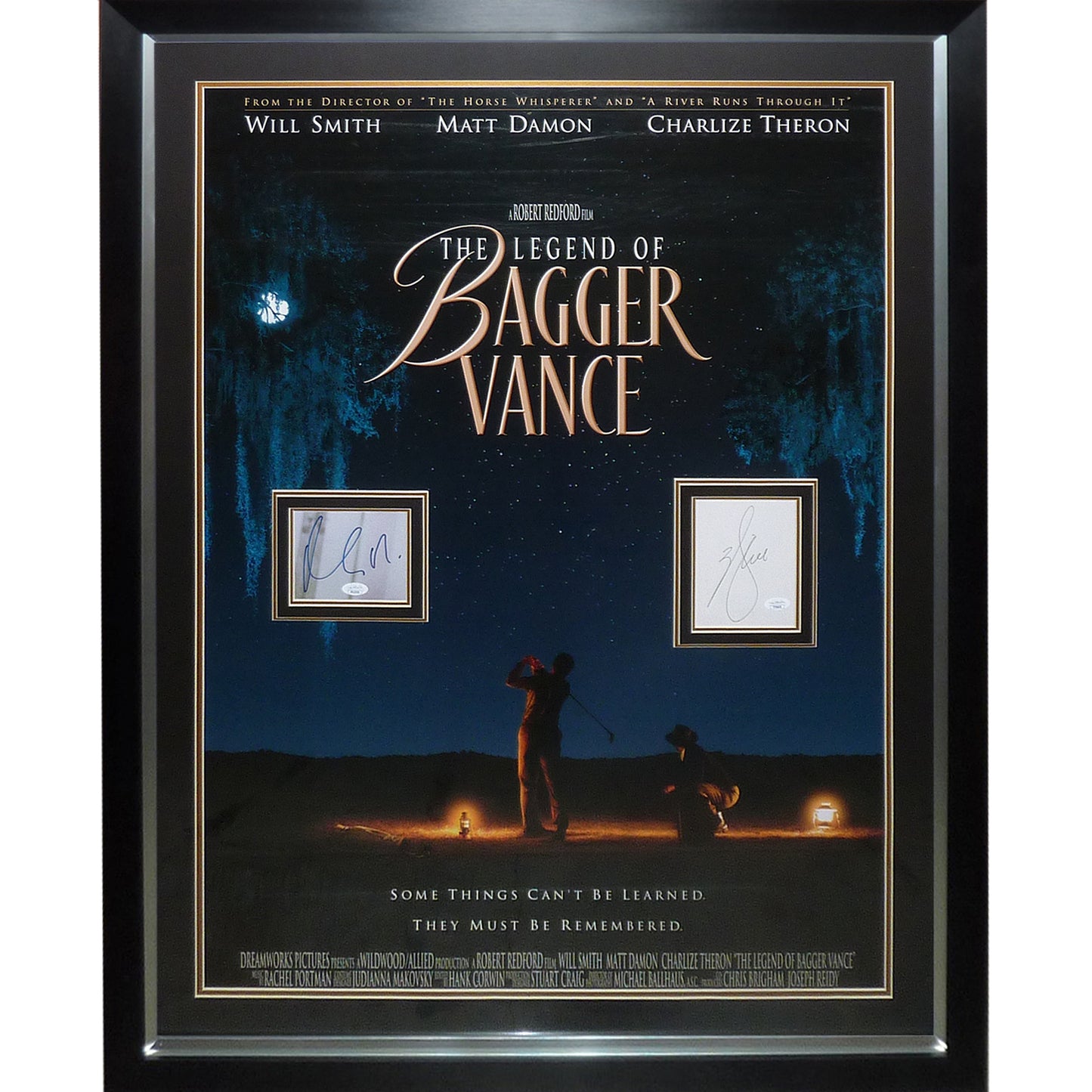 Legend of Bagger Vance Full-Size Movie Poster Deluxe Framed with Matt Damon And Will Smith Autographs - JSA