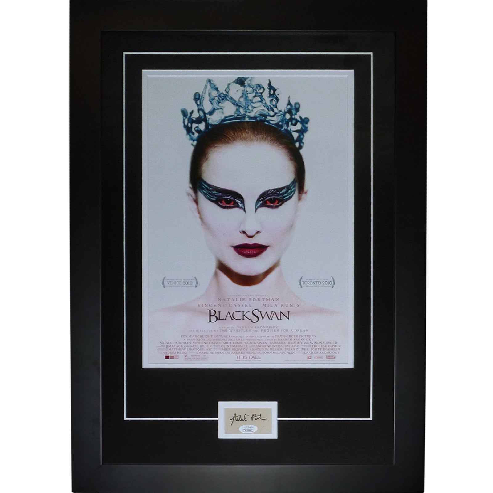 Black Swan 11x17 Movie Poster Deluxe Framed With Natalie Portman Autog Black Swan 11x17 Movie Poster Deluxe Framed With Natalie Portman Autog