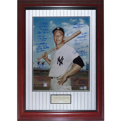 New York Yankees Legends Autographed Mickey Mantle Deluxe Framed 16x20 Photo with Mantle Autograph - JSA